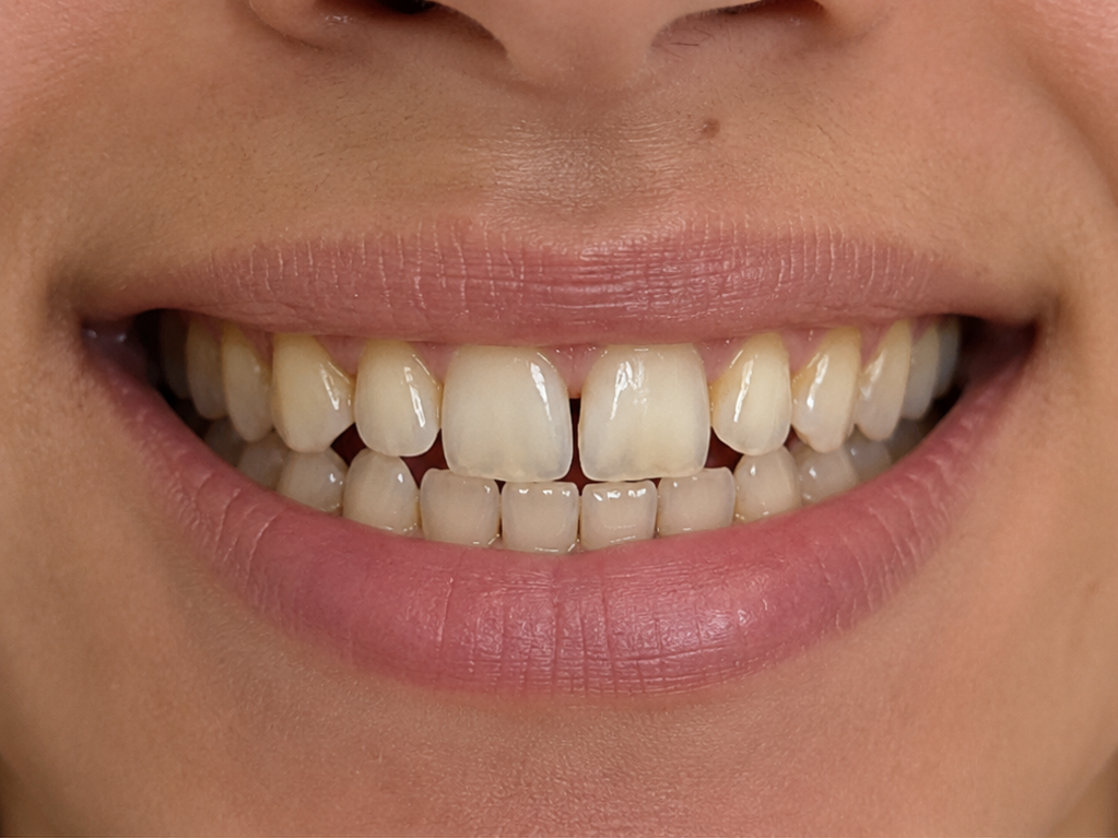 Sonrisa antes del tratamiento de estética dental (imagen ilustrativa)